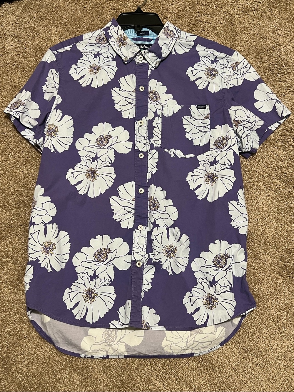 Chubbies Purple Floral Short-Sleeve Button-Up Shirt